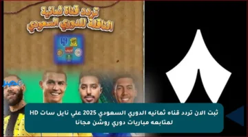 ثبت الآن تردد قناة ثمانية الدوري السعودي 2025 على نايل سات HD لمتابعة مباريات دوري روشن مجانا